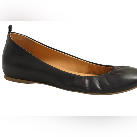 J. Crew Factory Shoes - J. Crew Factory Black Leather Anya Ballet Flats, Sz 7
